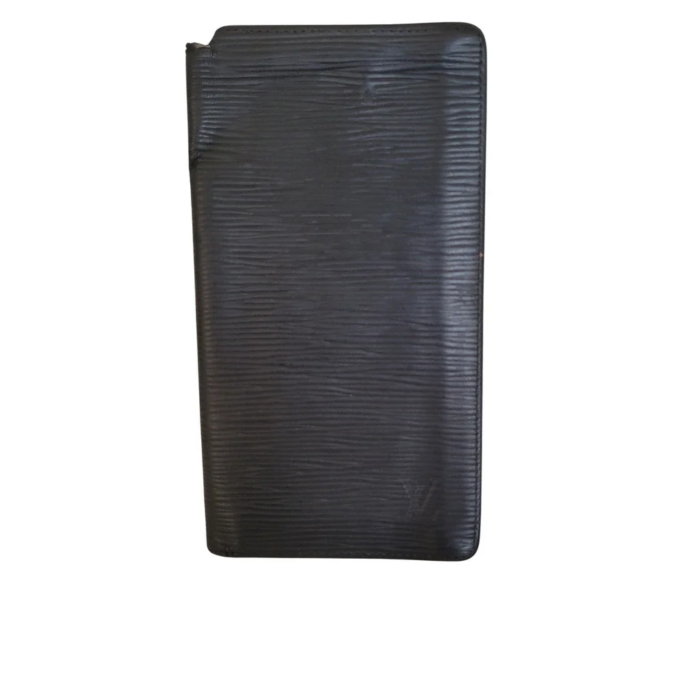 Louis Vuitton Mens Epi Leather Long Bifold Wallet Black Made in France AS IS